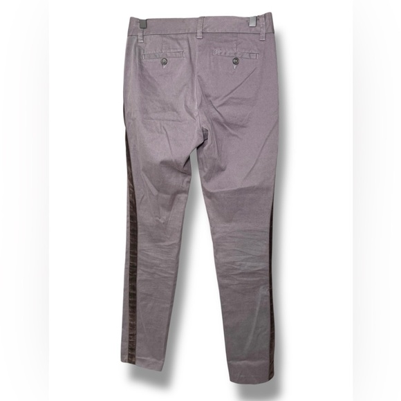 Boden Women's Slim Ankle Pants Size 4L Gray Brown Velvet Stripe - Picture 2 of 7